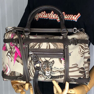 SALVATORE FERRAGAMO Leopard Jungle Print Crossbody Shoulder Boston Bag NWOT